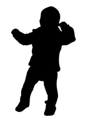 Silhouette first steps vector black