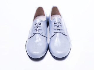 Gray lacquer shoes for a boy