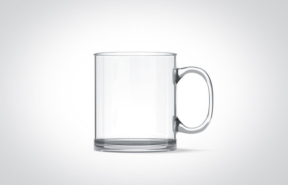 Premium Vector  Transparent glass mug, tea or coffee cup vector mockup  isolated on white background