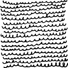 Vector hand drawn ink texture with stripe, wave and lines.