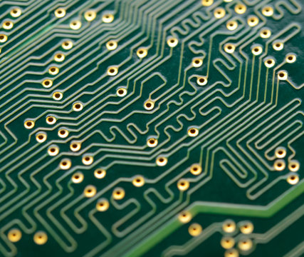Close up Image of Electronic Circuit Board. Computer Technology Concept Background