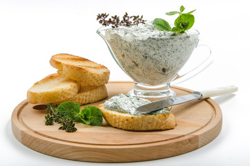 baguette with cream cheese