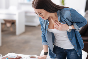 Young woman having health problems