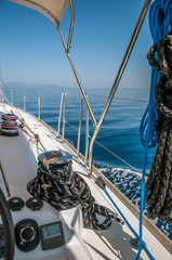 Mediterranean sea from the deck of a yacht