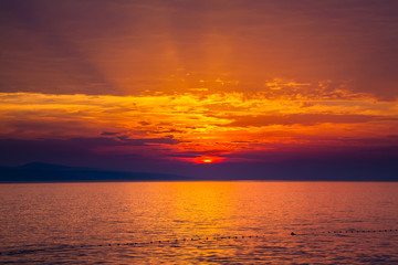 sunset with rays
