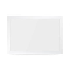 Fototapeta premium Realistic square white frame isolated on white. It can be used for presentations. Vector EPS10 illustration.