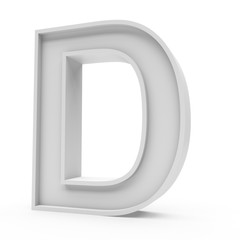 Fototapeta premium 3d Rendering grey material letter D isolated white background