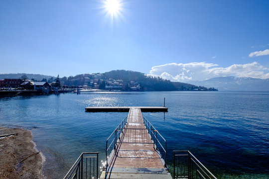 View of the lake from Laveno Mombello, Italy.