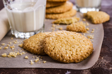 Fototapeta na wymiar Cookie with sesame seeds