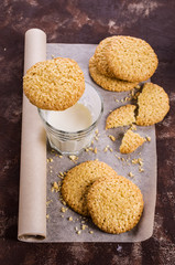Cookie with sesame seeds