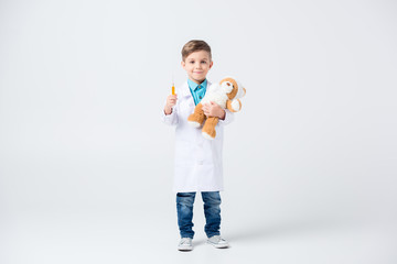 Little boy playing doctor