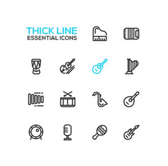 Musical Instruments - line icons set
