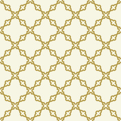Seamless vector golden ornament in arabian style. Geometric abstract background. Pattern for wallpapers and backgrounds