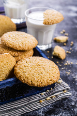 Cookie with sesame seeds