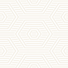 Vector Seamless Pattern. Repeating Lattice Abstract Background. Linear Grid From Striped Hexagonal Elements.