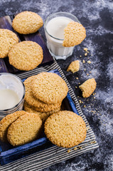 Cookie with sesame seeds