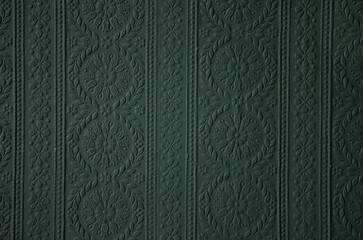 patterned dark green wallpaper for interior design background, sample