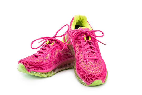 Female jogging shoes isolated
