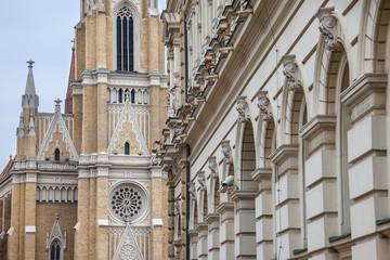 The Name of Mary Church, also known as Novi Sad catholic cathedral. This cathedral is one of the most important landmarks of Novi Sad, Serbia