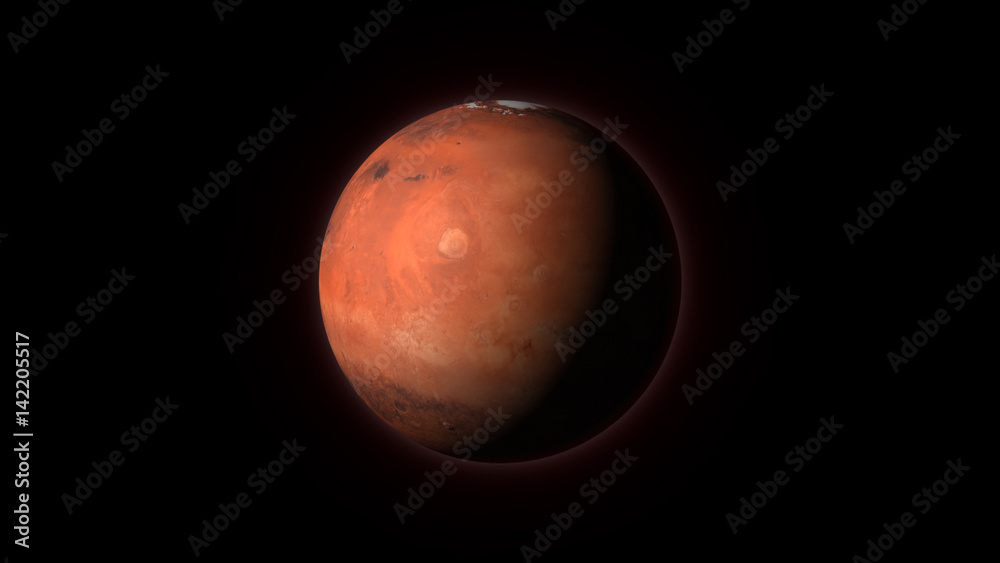 Canvas Prints planet mars on a black background
