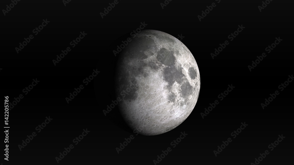Canvas Prints moon in waxing gibbous phase on a black background