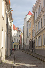 Obraz premium Scenic summer beautiful aerial skyline panorama of the Old Town in Tallinn, Estonia
