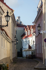 Scenic summer beautiful aerial skyline panorama of the Old Town in Tallinn, Estonia