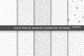 Collection of swatches memphis patterns - seamless.