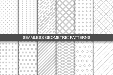 Collection of geometric seamless patterns.