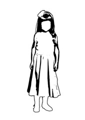 Silhouette of little girl posing vector