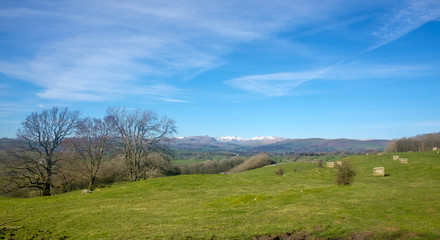 Snow topped English Lake district fell in Springtime