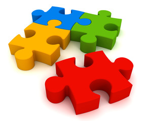 puzzle concept  3d illustration