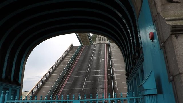 Tower Bridge in London is lifting, United Kingdom