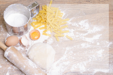 Ingredients for fresh pasta