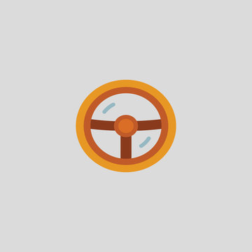 recommend clip art: Steering Wheel icon flat design