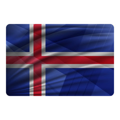 Fototapeta premium National flag of Iceland in modern design style.