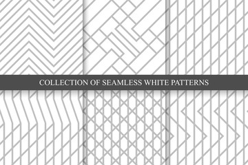 Vector striped seamless geometric patterns.
