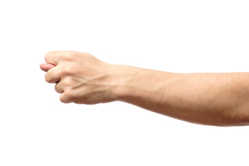 Hand showing a fig sign isolated