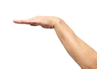 Man hand showing gesture isolated