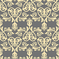 Damask vector classic pattern. Seamless abstract background with repeating elements. Orient background