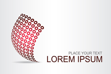 Logo stylized spherical surface with abstract shapes