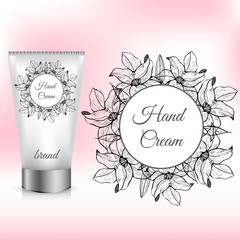 Hand Cream Packaging with Lily Wreath