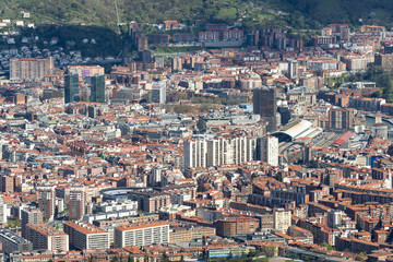 Fototapeta na wymiar Panoramic aerial view of Bilbao.