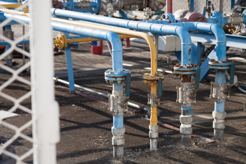 Gas pipe from underground in gas station