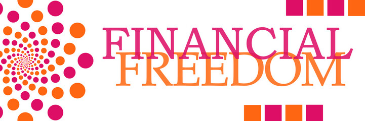 Financial Freedom Pink Orange Dots Horizontal 