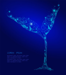 Abstract mash line and point connection sprout plant eco leaves. Low poly polygonal triangle. Starry sky or space stars and the universe. Vector business illustration concept grow life neon glow