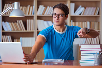 Student preparing for college exams