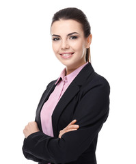 Confident young manager on white background © Africa Studio