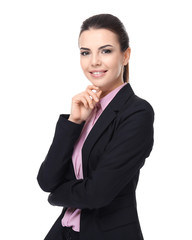 Confident young manager on white background © Africa Studio