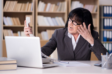 Mature businesswoman working in the office